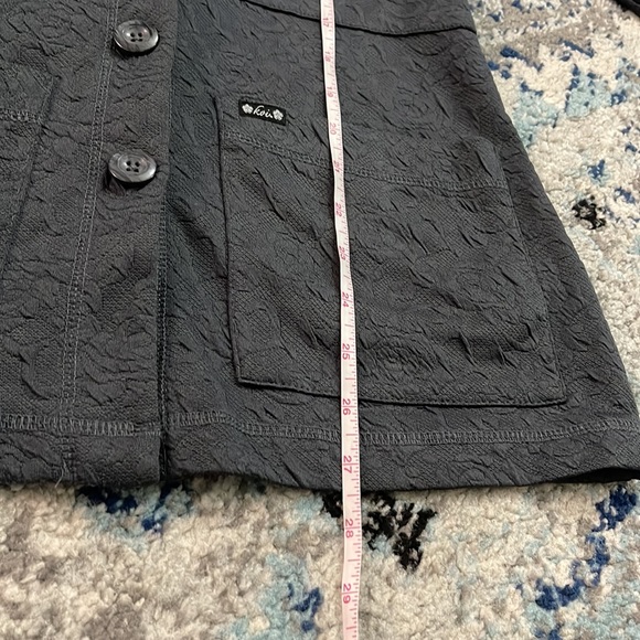 NWOT Women Koi Stretch Claire Floral Jacquard Knit Scrub Cardigan Sweater XS - Picture 13 of 13